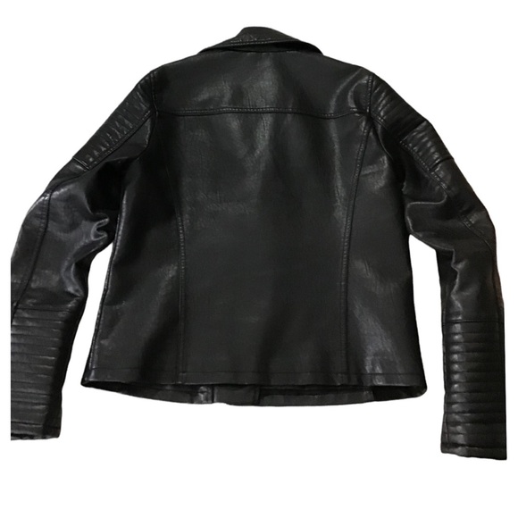 TOPSHOP - Faux Leather Moto Jacket -Size 8 - Picture 4 of 16